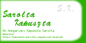 sarolta kapuszta business card